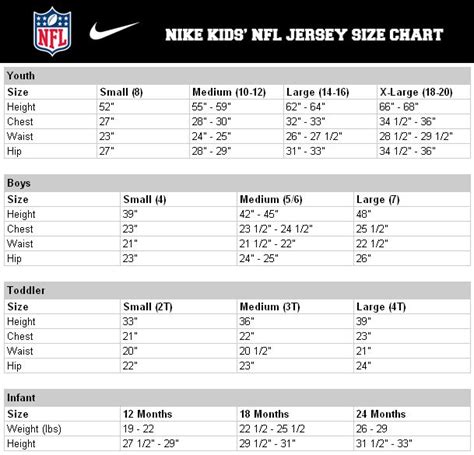 nike youth replica jersey size chart|nfl youth jersey size guide.